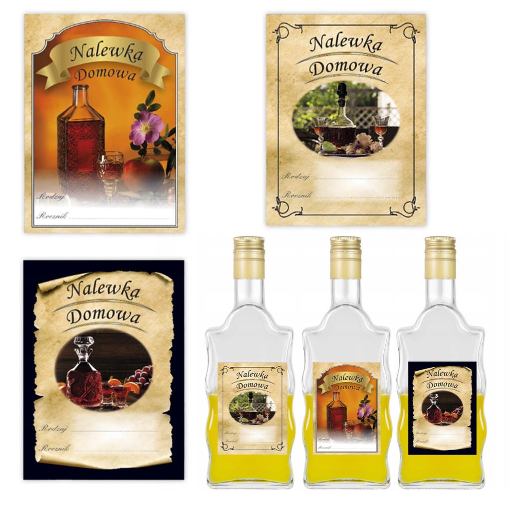 10X Etykieta Naklejka Nalewka Nalewki Domowe Gustowna Na Alkohol Butelki