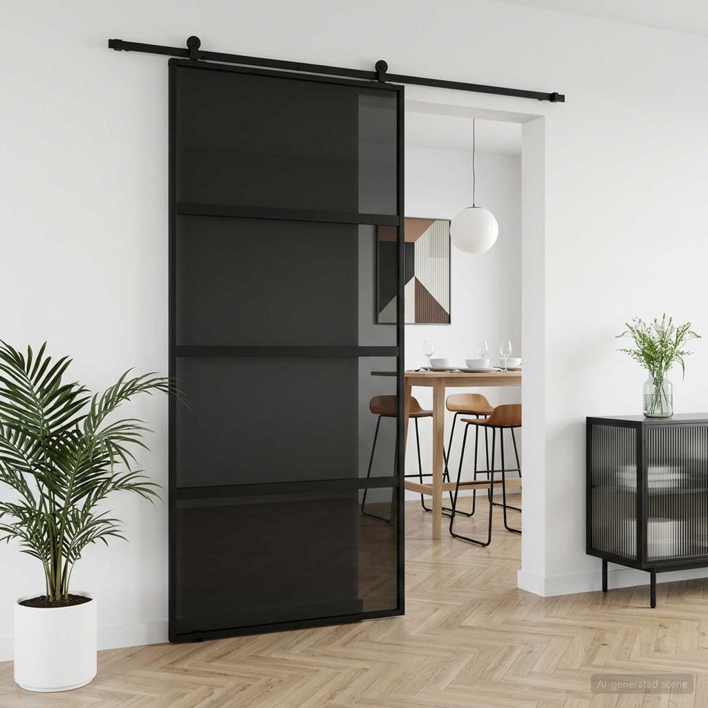 Sliding Door 102.5 x 205 cm Laminated Glass and Aluminum