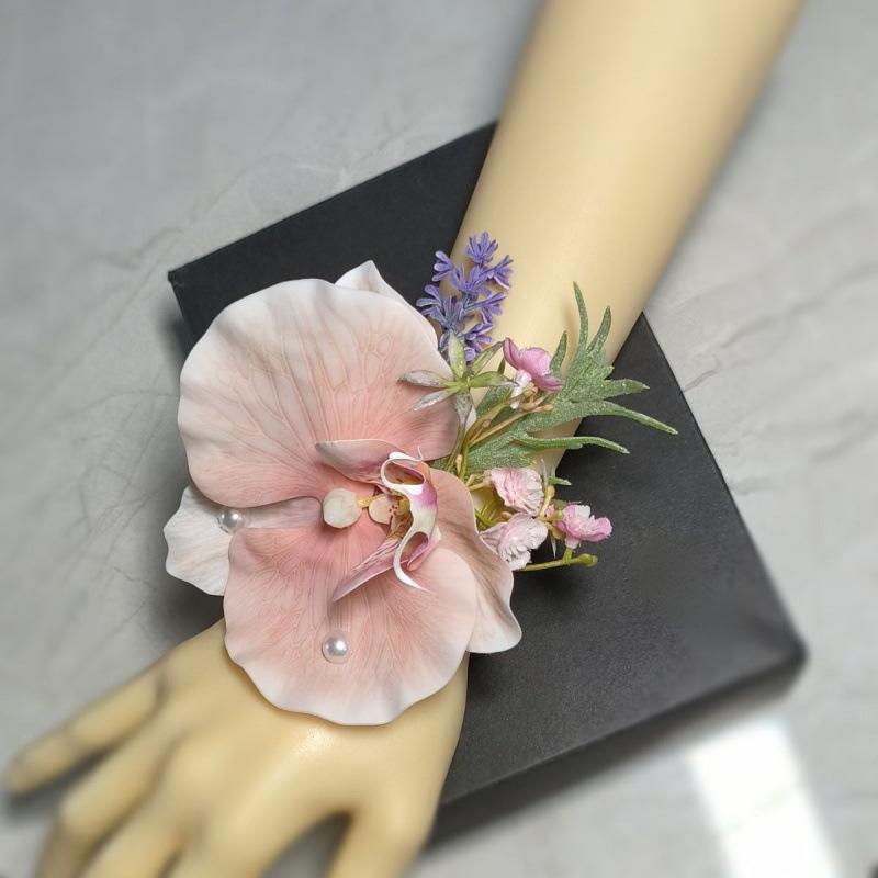 Calla Lily & Phalaenopsis Wedding Corsage Set for Bride, Groom's Parents, Business Meetings.