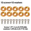 JDM Fender Washers Car Modification Gasket Screw Set M6 Bolt Fender Bumper Engine Aluminum Concave Screws Hex Fastener for Honda
