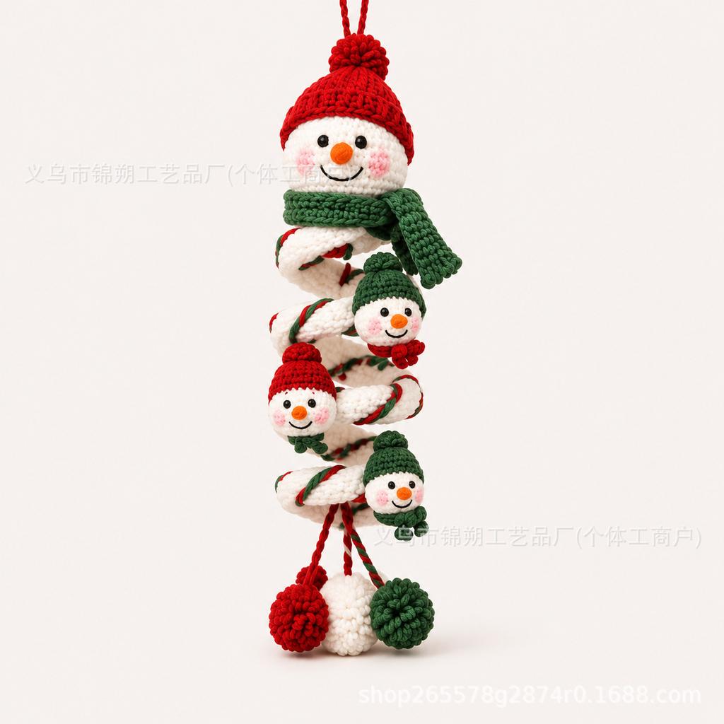 DIY Christmas Crochet Snowman Spiral Ornament Kit - Handcrafted Hanging Decoration Set for Holiday Crafting & Gift