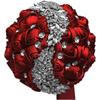 Handmade Wedding Bride Bridesmaid Bridal Bouquet Rose Holding Toss Artificial Flowers Bouquets with Satin Ribbon Rhinestone