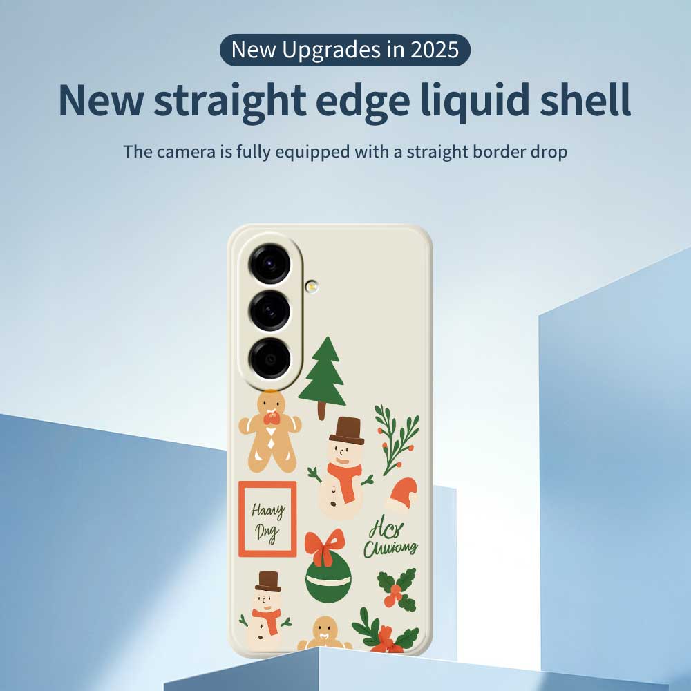 For Samsung Galaxy A56 5G Case Christmas Snowman Pattern Printing Straight Edge TPU Phone Back Cover