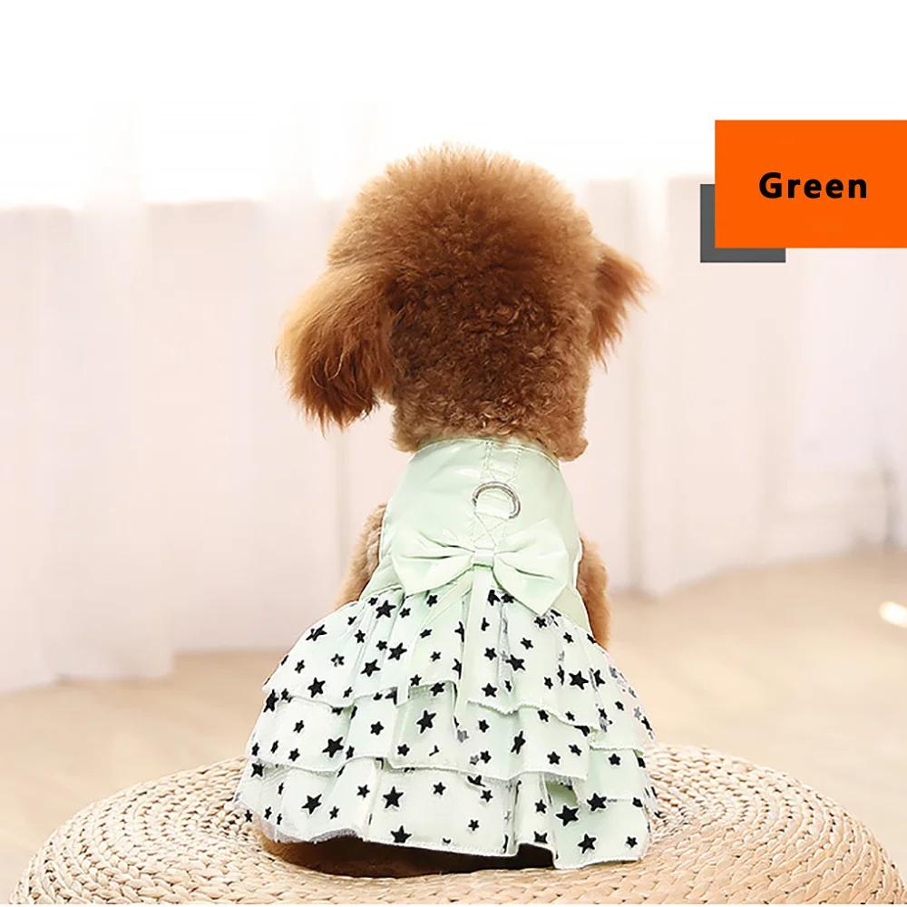 Dog Dresses Spring and Summer Princess Puppy Cat Skirts Star Pattern Teddy Bichon Dog Dress Summer Pet Clothes
