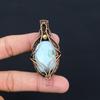 Удивительный драгоценный камень Ларимар, подвеска ручной работы из чистой медной проволоки, обернутая ювелирными изделиями