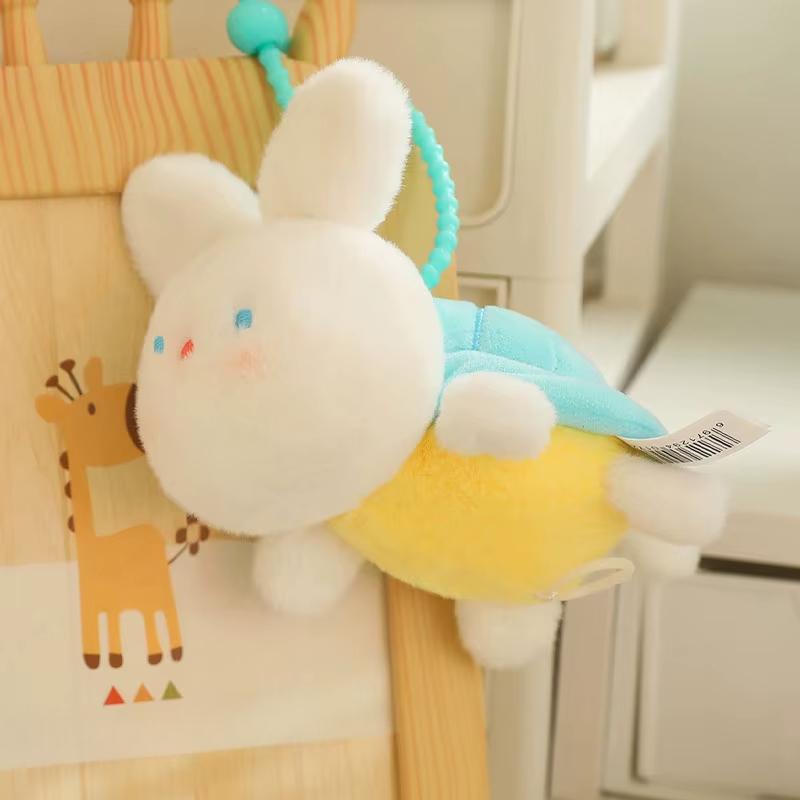 Мультяшный милый кролик черепаха плюшевый тяни за провод хвост виляет плюшевый брелок сумка кулон автомобильный брелок для ключей девочка подарок на день рождения