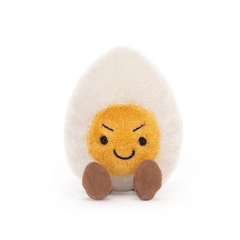 Adorable Boiled Egg Stuffed Toy With Expressive Faces 30cm Tall