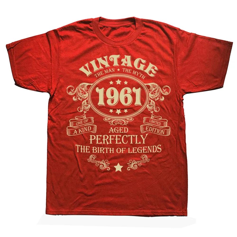 Vintage 1961 The Man The Myth The Birth of Legends T Shirts Graphic Cotton Streetwear Short Sleeve Birthday Gifts Summer T-shirt
