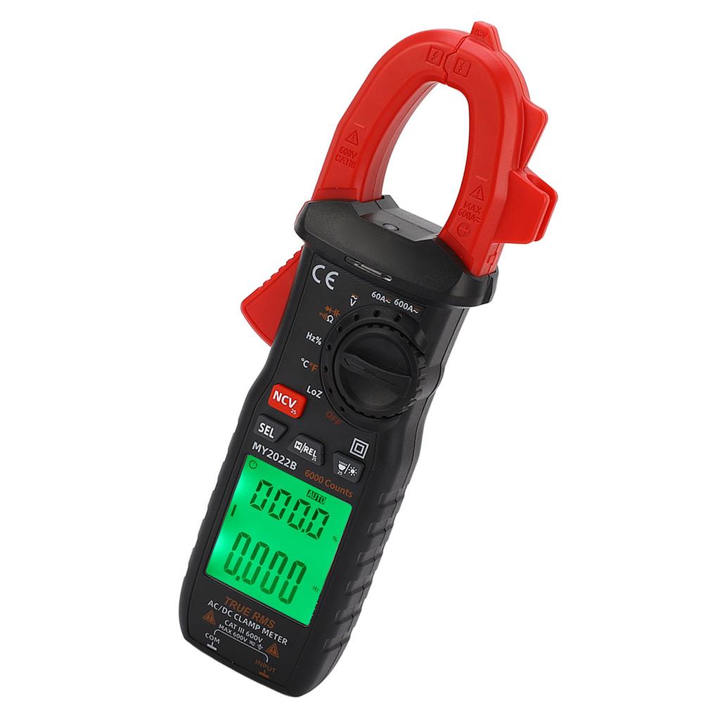 Digital Clamp Meter Smart High Accuracy Multimeter AC DC Current Tester with LCD Backlit Display for Resistance