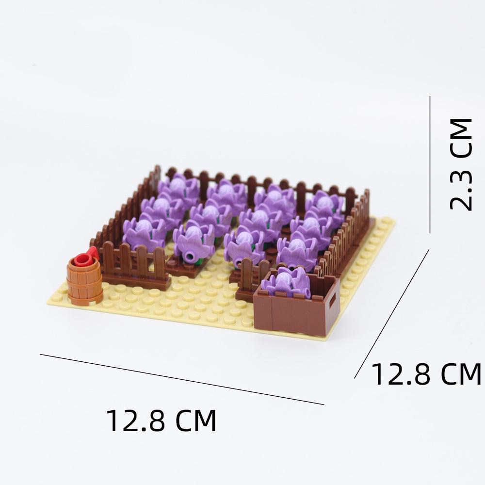 MOC Игрушки Сборка Сельскохозяйственные Животные Строительные Блоки Городской Пейзаж Курятник Цветы Огород Животная Сцена Блок