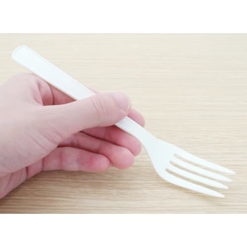 Yamato Bussan Plastic Forks, Bag-Packed, Disposable Tableware, Ivory, 16cm Long, Disposable Cutlery, Commercial Use, 100 Pieces