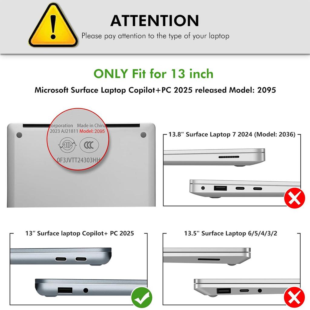 ENKAY HAT PRINCE For Microsoft Surface Laptop 13 (2095) Matte Laptop Case Hard PC Anti-fingerprint Shockproof Cover