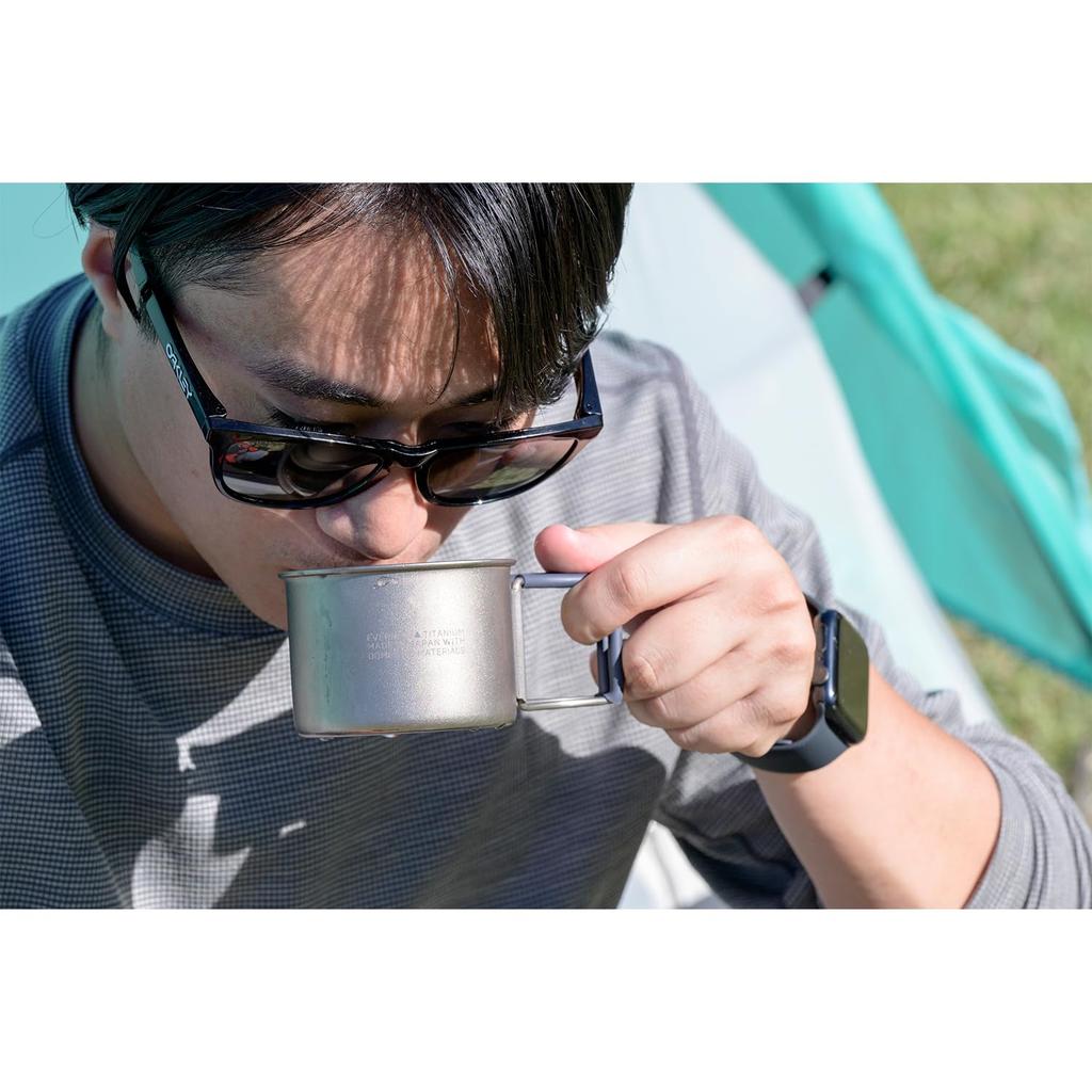 EVERNEW ECAL752 Ti Demitasse 220 FH Titanium Single-Wall Mug, Red, 220 ml