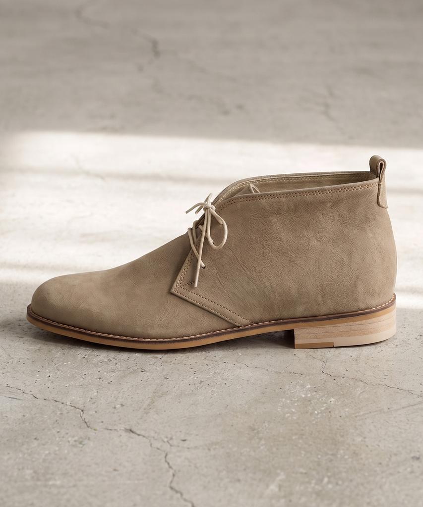 Ботинки-чукка Firenze Atelier Standard с круглым носком 7702 [Бежевый нубук]