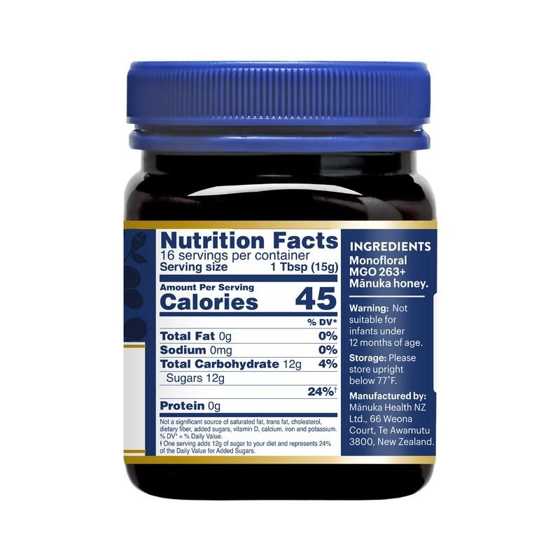 Manuka Health Сырой манука-мёд из Новой Зеландии MGO 263+ UMF 10+, 250 г, 1 шт.