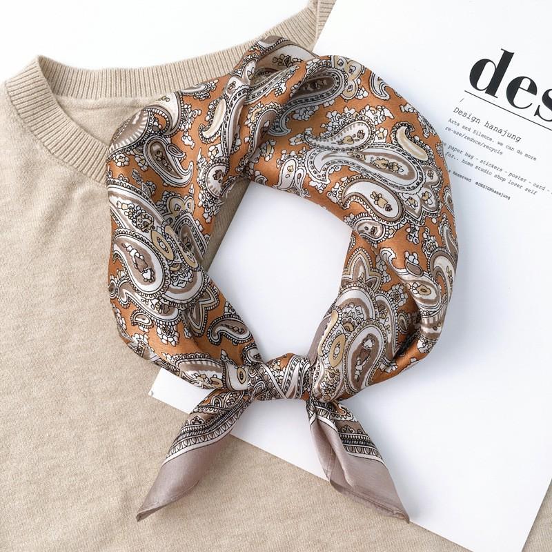 Silk Square Scarf Women 53x53cm Lightweight Pure Mulberry Neck Classic British Style Accessory