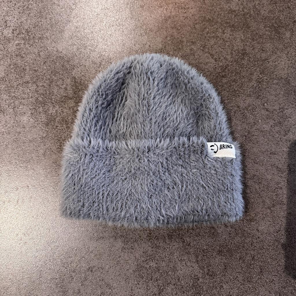 Женская вязаная шапка-бини с теплым дышащим норковым полотном для повседневной носки