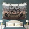 Grey Wolf Therian Flag  Wolf Head Profile Horizontal Wall Hanging Decor for Home Office Party Easy to install