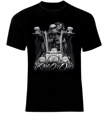 Мотоциклетная Байкерская Рокерская Футболка с Черепом Ride or Die. Летняя хлопковая мужская футболка с коротким рукавом и круглым вырезом, новая