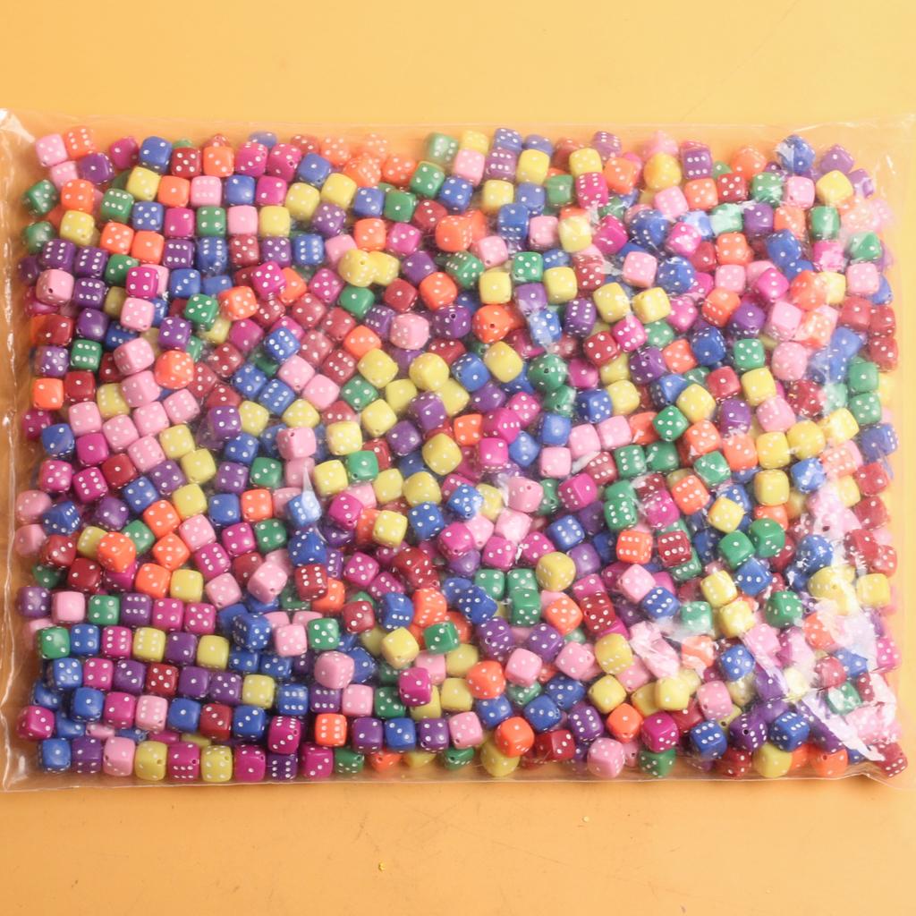 Bracelet 500g/Bag Square Shape Necklace Spacer Beads About800PCS For Jewelry Making Accessories Dice Beads DIY 8mm Acrylic