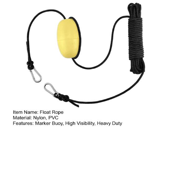 Буксировочный канат для каяка с буйком-маркером, ПВХ, карабин из нержавеющей стали, высокая видимость, сверхпрочный, дрифтовый носок, обвязка, нейлон