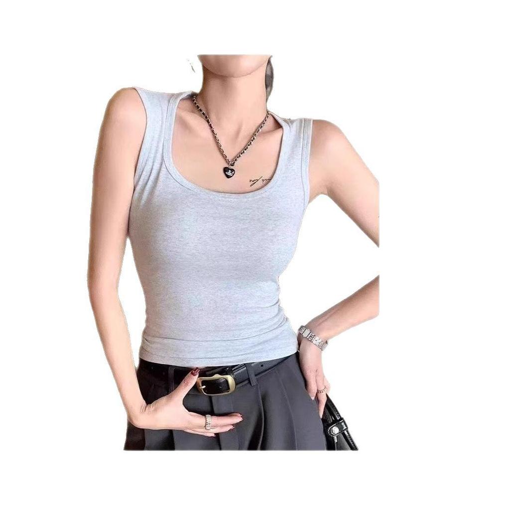 Women's Cotton Y-Back Tank Top - Versatile, Slimming, Casual Wear Camisole for Spring and Summer