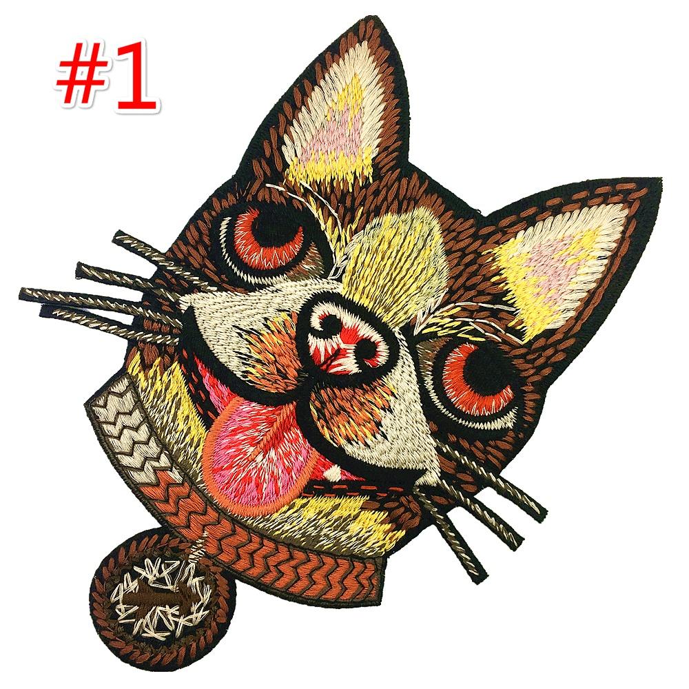 1Pc Sew Big Dog Head Embroidery Patch Embroidered Applique Animal Patches For Clothes Coat Hound Appl