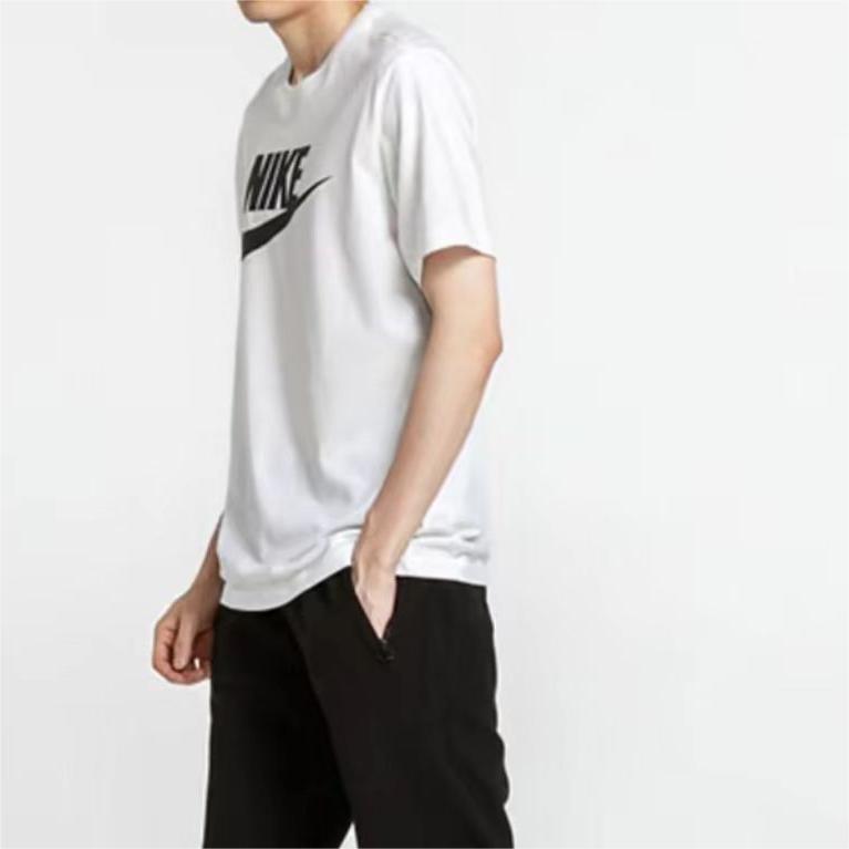 Nike Письменный логотип с круглым вырезом, короткий рукав, простые дышащие шорты со средней талией и завязками, повседневный спортивный костюм AR5050-101+DM4742-010