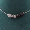 Stones and Minerals. Necklace 4 Beads Quartz with Tourmaline Inclusions from Brazil Chain In Necklace Women, Men. Custom Size