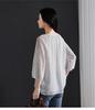 French V-neck seven quarter sleeved cut flower shirt for women