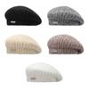 Женские береты во французском стиле, вязаные черные береты, модная французская шляпа для женщин