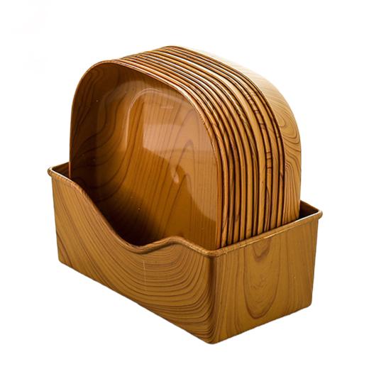 Блюдо для костей, имитация дерева, сервировочные подносы, пластиковая фруктовница в японском стиле