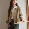 Mishow Women's Jacket 2023 Autumn Korean Style Straight V-neck Long Sleeve Pockets Casual Loose Vintage Female Coat MXC41W0054