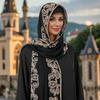 190*65 см Длинный узор Вышивка пейсли Женский хиджаб Мусульманский Вентилируемый уличный шаль-платок Для женщин Повязка на голову