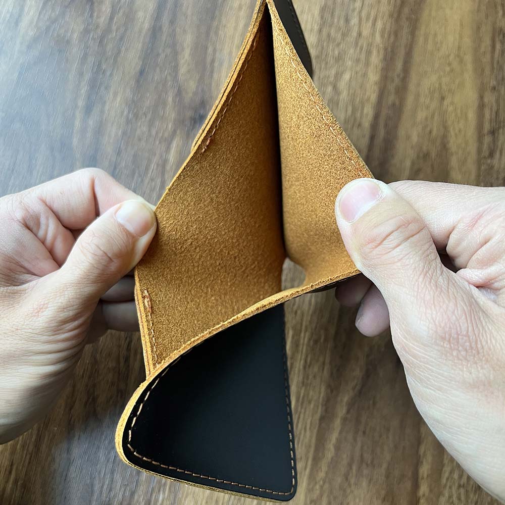 Мужской кожаный кошелек ручной работы, минималистичный дизайнерский мужской кошелек из натуральной кожи