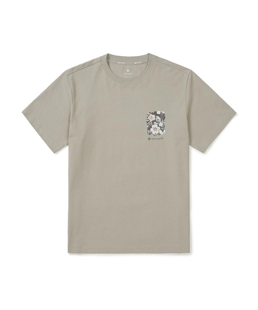 SNOWPEAK APPAREL Хлопковая тропическая футболка с коротким рукавом (S25Mufts62) Туманно-серый