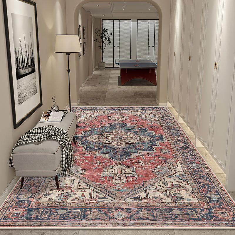 Ковер в персидском стиле большого размера, нескользящий, для гостиной, легко чистится, придверный коврик, мягкий, складной, ковер для зоны отдыха, можно стирать в машине