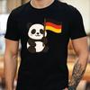 T-Shirt Herren Panda und Deutschland Flagge Motiv Baumwolle Größe S bis 5XL