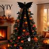 Indoor Outdoor Festive Ornaments Halloween Bat Bow Garden Decor, Christmas Tree Topper Hanging Ornament Decorations for Party Party, Spooky