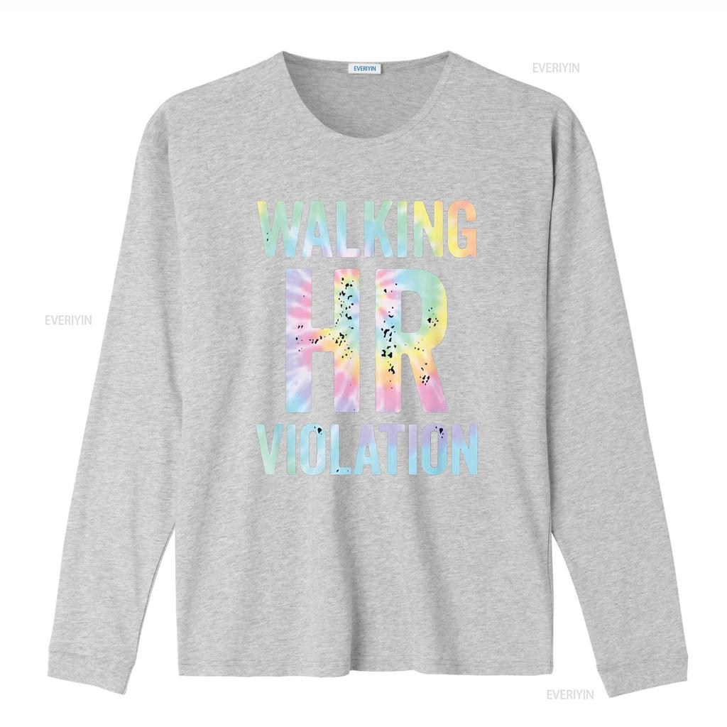 Vintage Walking HR Violation Human Resources Nigh Tie Dye T Shirt vintage Washed Top For Everyday Wear Casual graphic Versatile