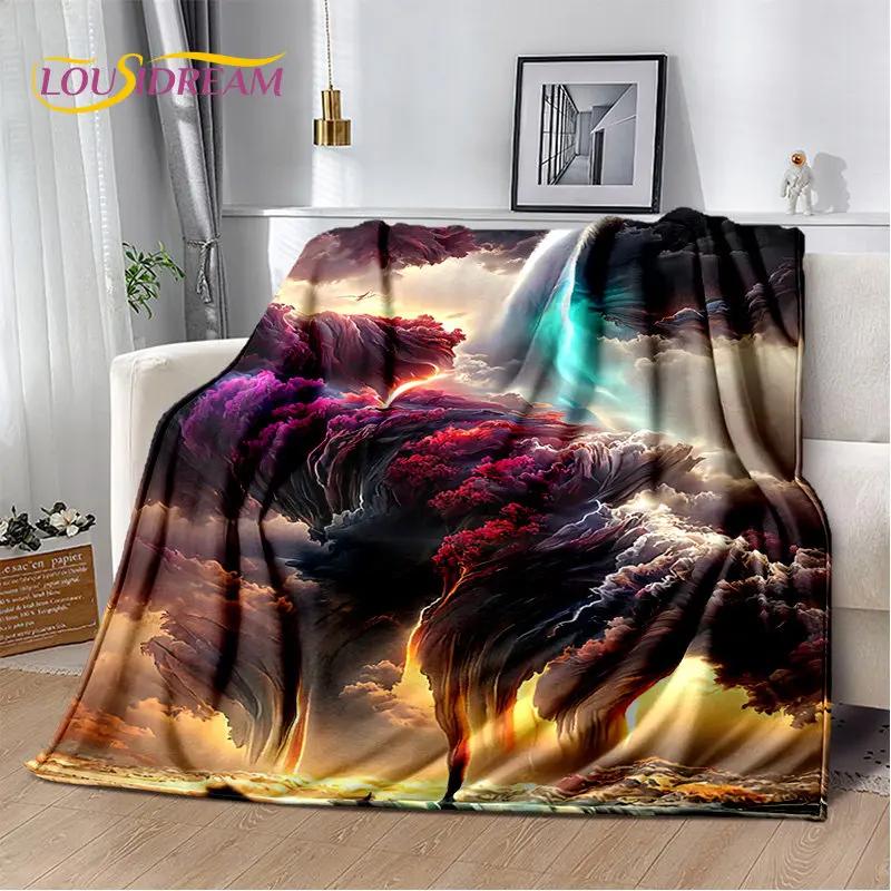 3D Natural, Tornado, Cloud Soft Plush Blanket, фланелевое одеяло, плед для гостиной, спальни, кровати, дивана, пикника, детей, офиса