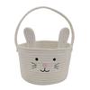 Корзина для пасхального кролика для детей, маленькая плетеная корзина из хлопковой веревки с ручкой и кроличьими ушками, пустая корзина для яиц в виде кролика для малышей и младенцев