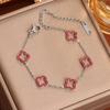 New Arrival 18k Gold Plated Stainless Steel Designer Jewelry Popular Brands Luxury Four Leaf Clover Bracelet for Women