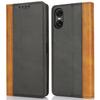 For Sony Xperia 10 VI Case Calf Texture 3 Card Slots Color Splicing Leather Phone Cover
