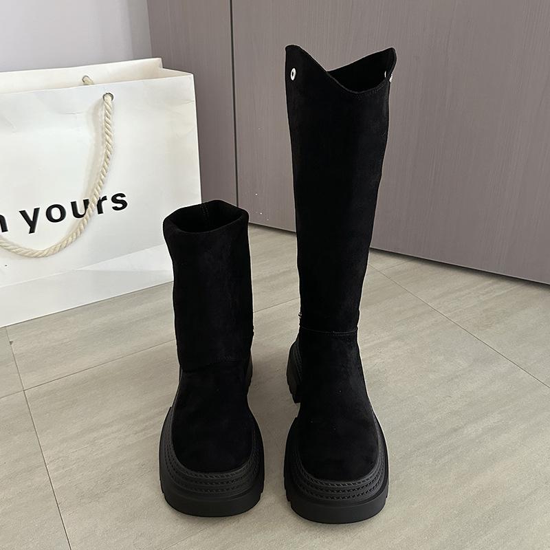 Ботинки на толстой подошве, увеличивающие рост, два варианта носки, детские, 2025, новые, осенне-зимние, полусапоги, сапоги-чулки, высокие сапоги-рыцари