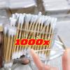 1000x Ватная палочка с двумя головками Многофункциональная Женская для макияжа Ватные палочки Кончик для деревянных палочек Чистка носа и ушей Инструменты для здоровья
