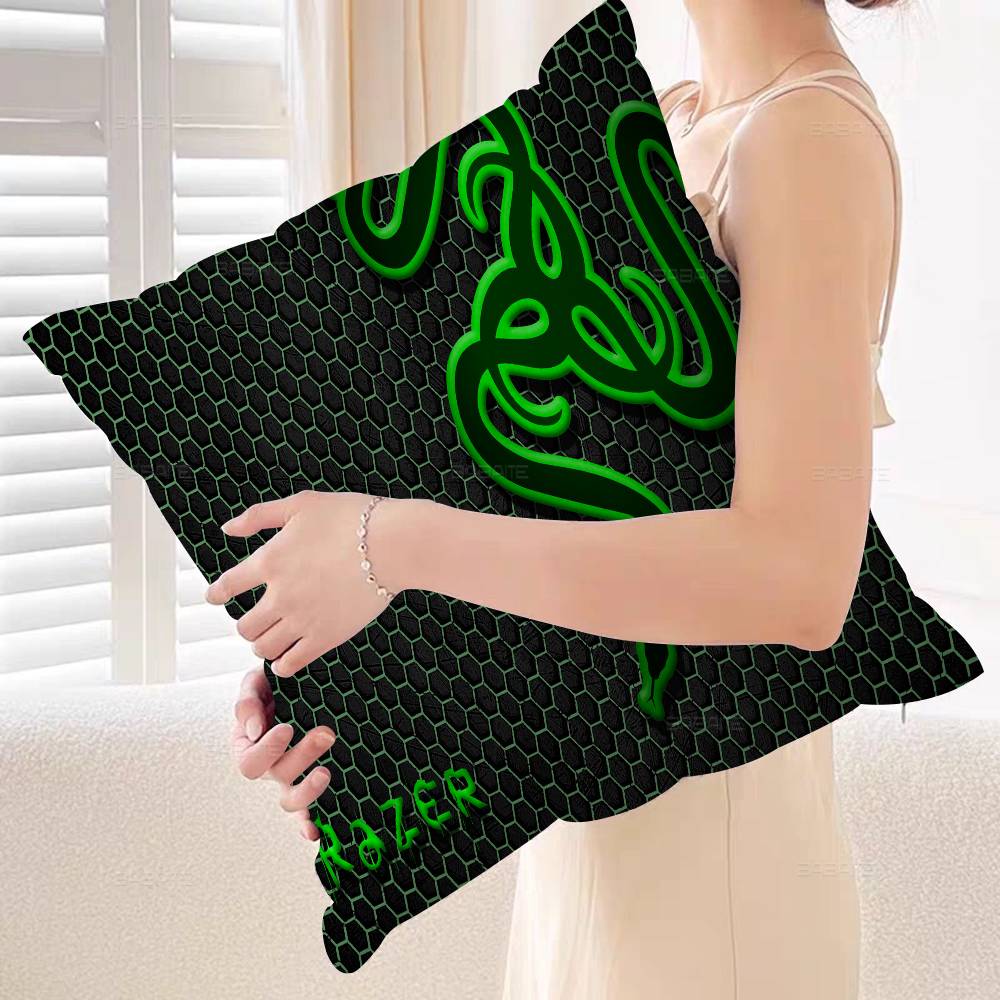 Игровой логотип Razer напечатан на чехле для подушки с дизайном кленовых листьев Счастливый Осенний Урожай декор Праздничный декор Чехол для подушки
