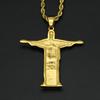 Christian Jesus Cross Rhinestone Necklace for Women Men Stainless Steel Choker Religion Pendants Jewelry Prayer Baptism Gifts