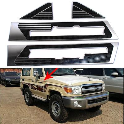 Для Toyota Land Cruiser LC76 LC78 LC79 FJ79 3D хромированная боковая рамка с логотипом автомобиля, накладка на крыло, защита от царапин, резиновая полоса