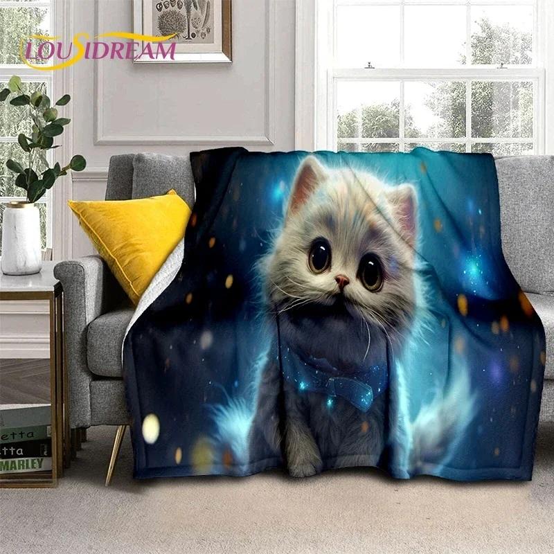 3D персидский кот, милый ситцевый кот, мягкие одеяла из мультфильма «Рэгдолл», сохраняющие тепло пледы для пикника, кровати, дивана, дома, спальни, подарка ребенку